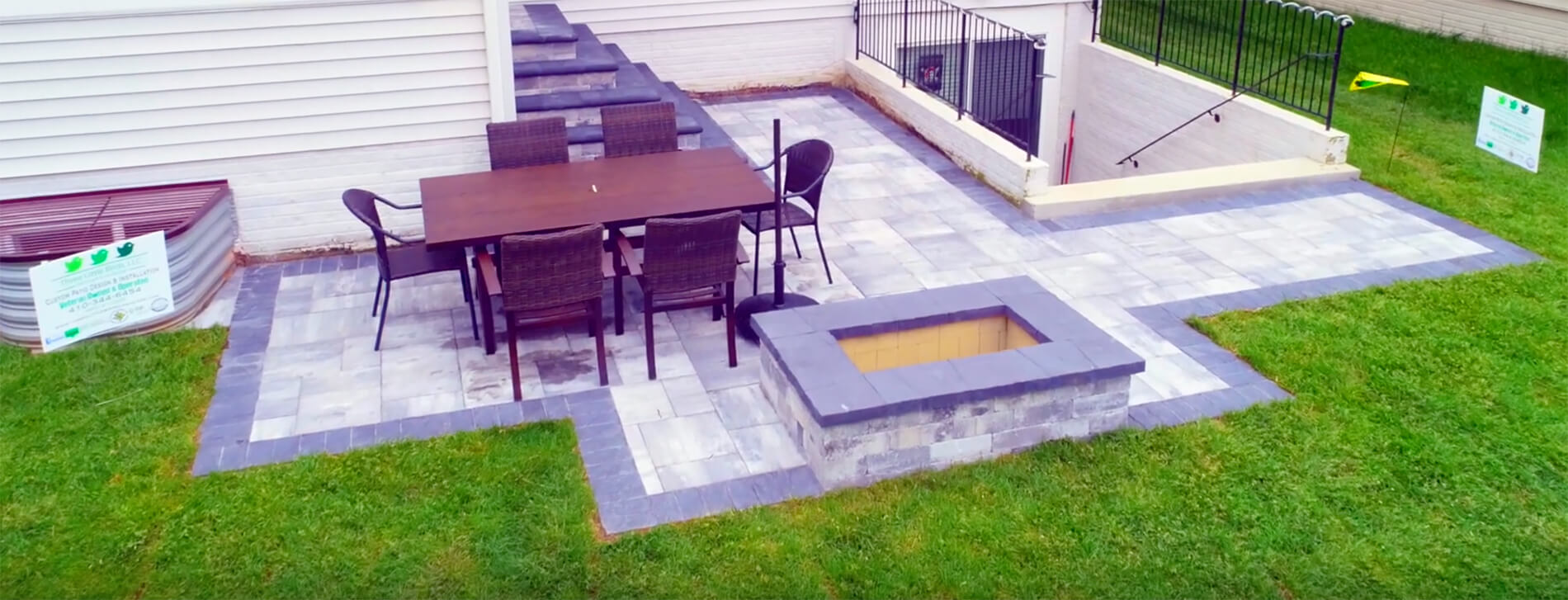 Paver Patio, Fire Pit, and Stairs in Glen Burnie, Maryland Three