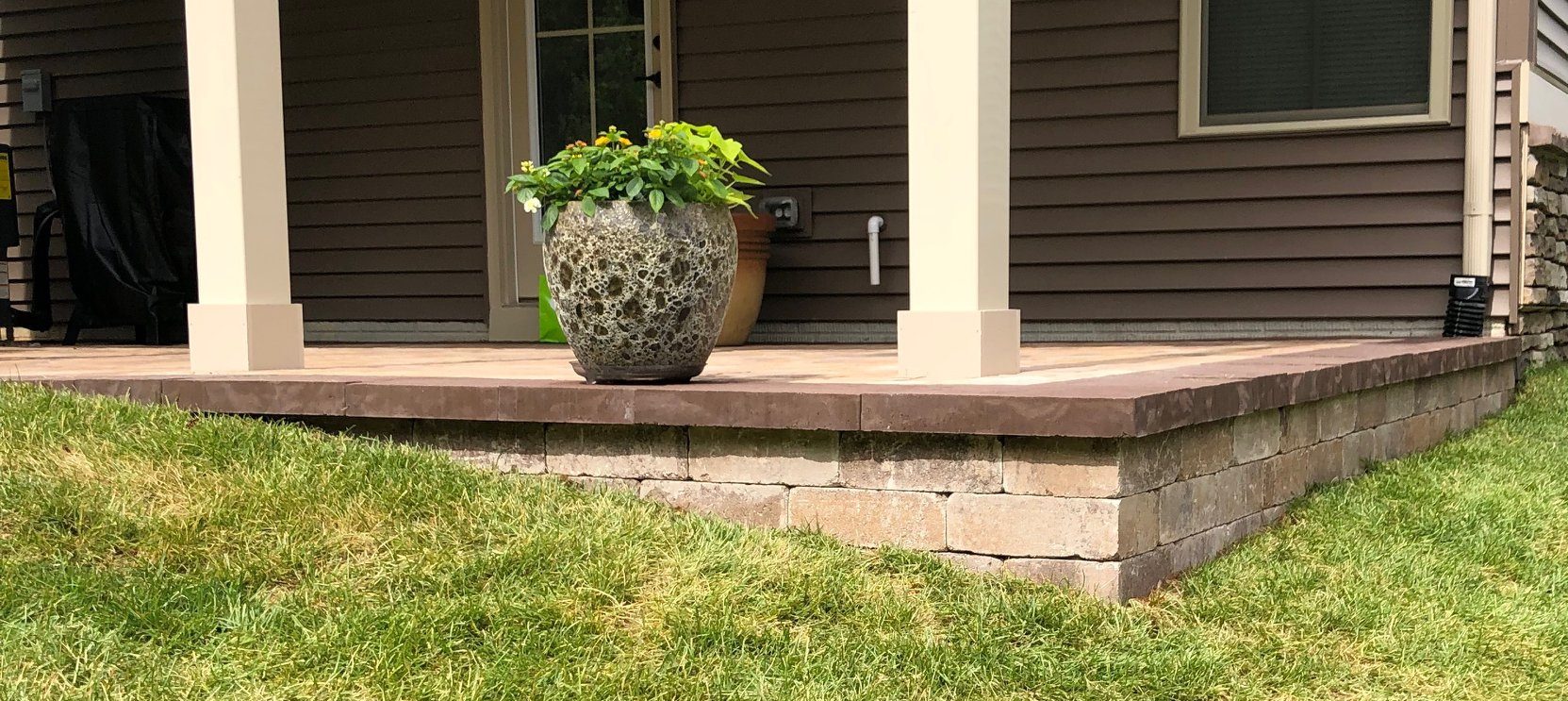 Double UnderDeck Patio Installed in Millersville, Maryland Three Little Birds Hardscaping