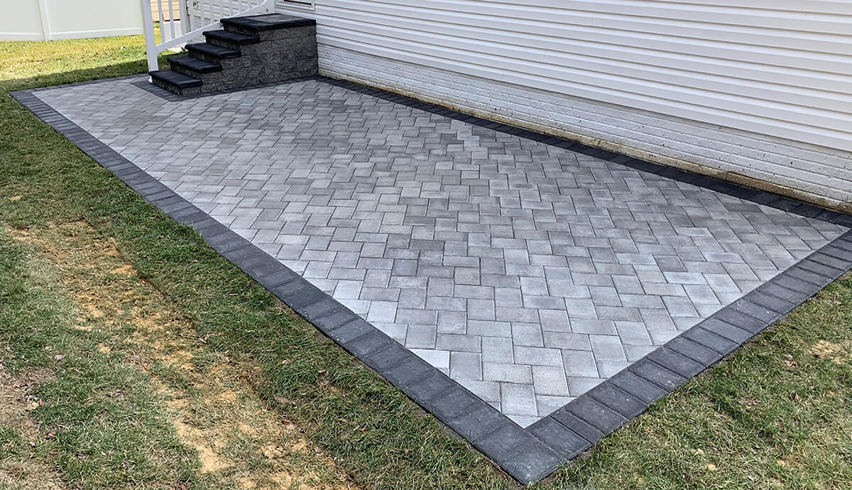 Millersville, MD backyard paver patio and steps Three Little Birds Hardscaping & Lawn Care