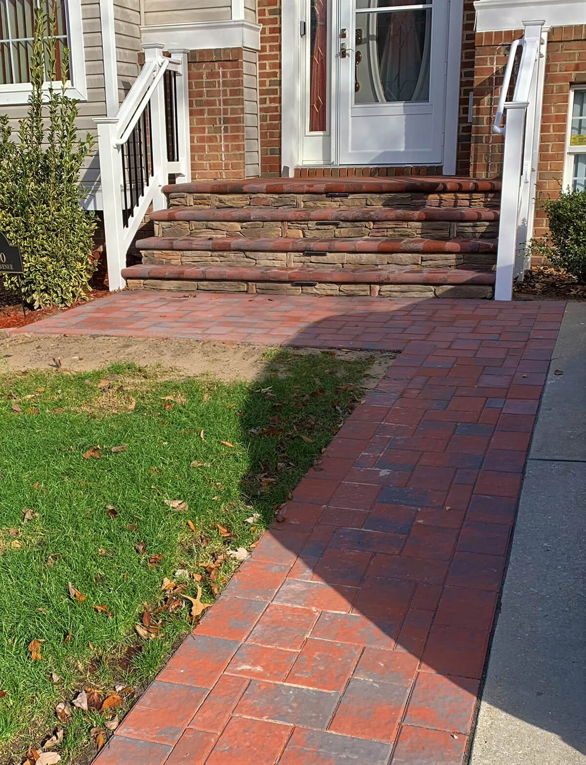 Paver Sidewalk and Paver Porch Overlay in Severn MD Three Little