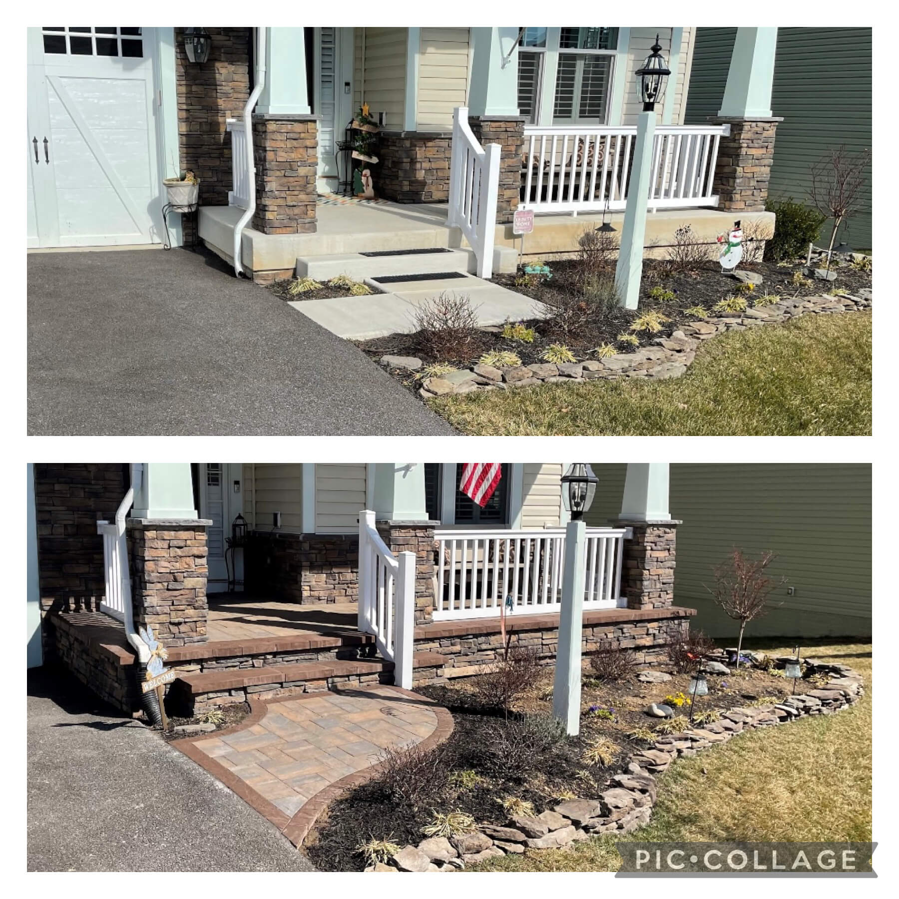Front Porch Overlay in Millersville Three Little Birds Hardscaping