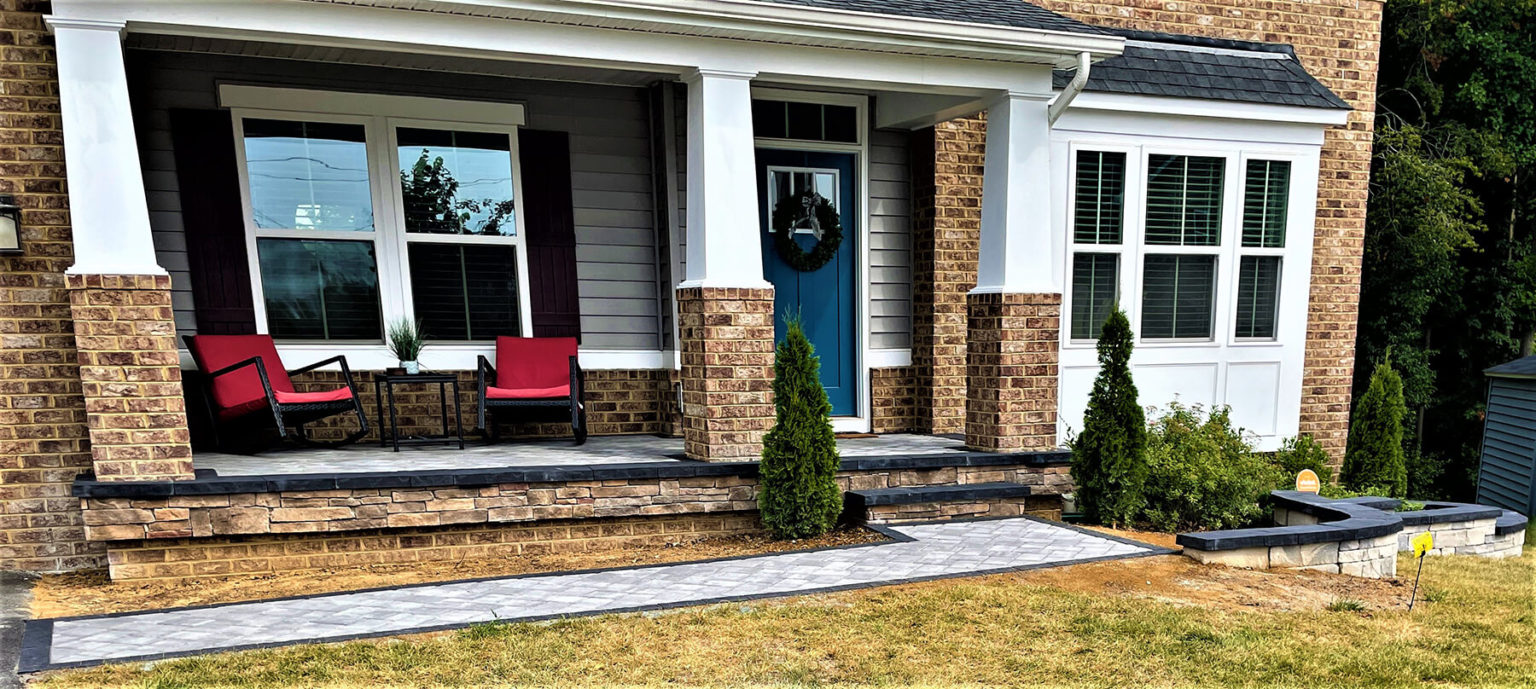 Odenton Paver Porch Overlay and Paver Sidewalk Three Little Birds