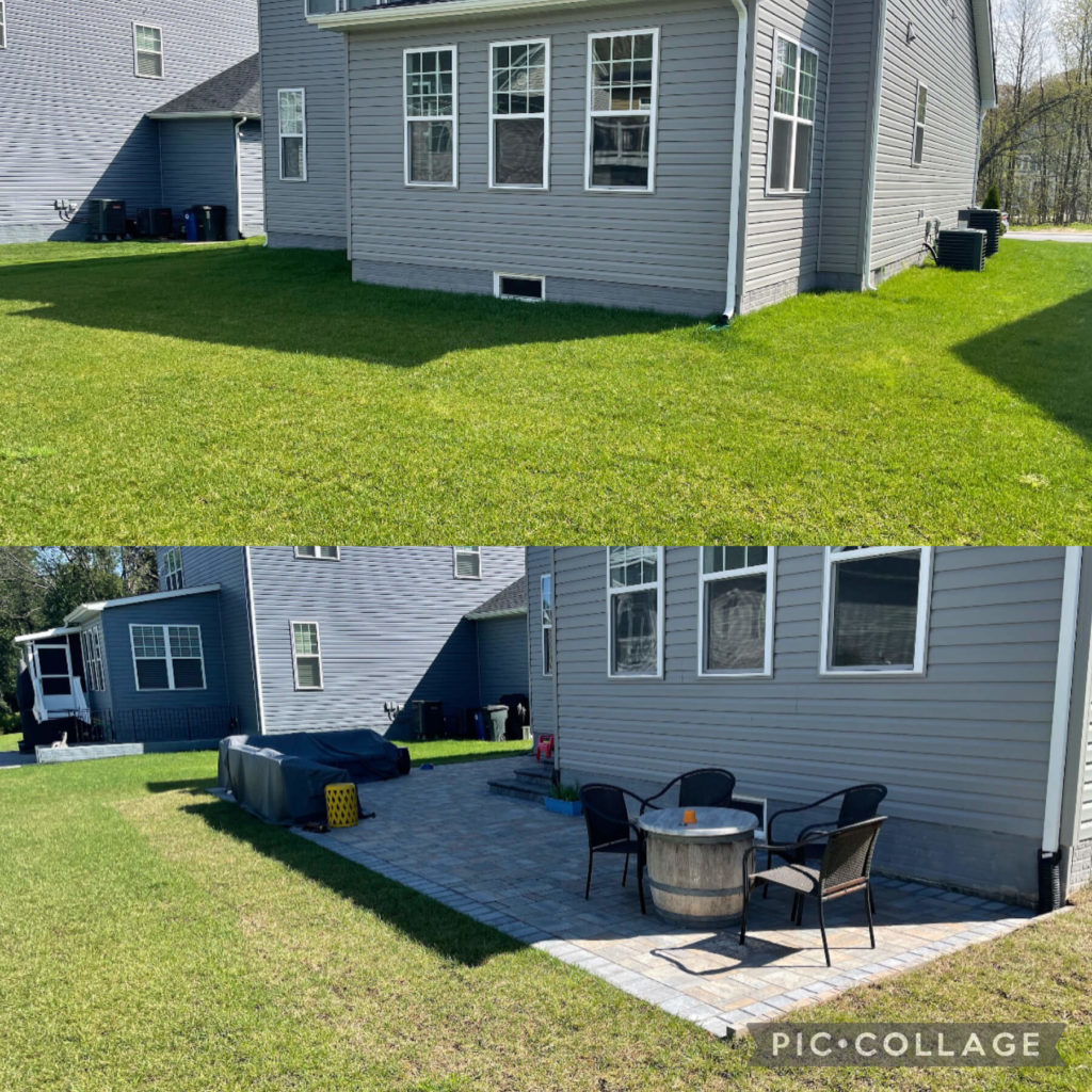 Backyard Paver Patio in Millersville MD before and after photo