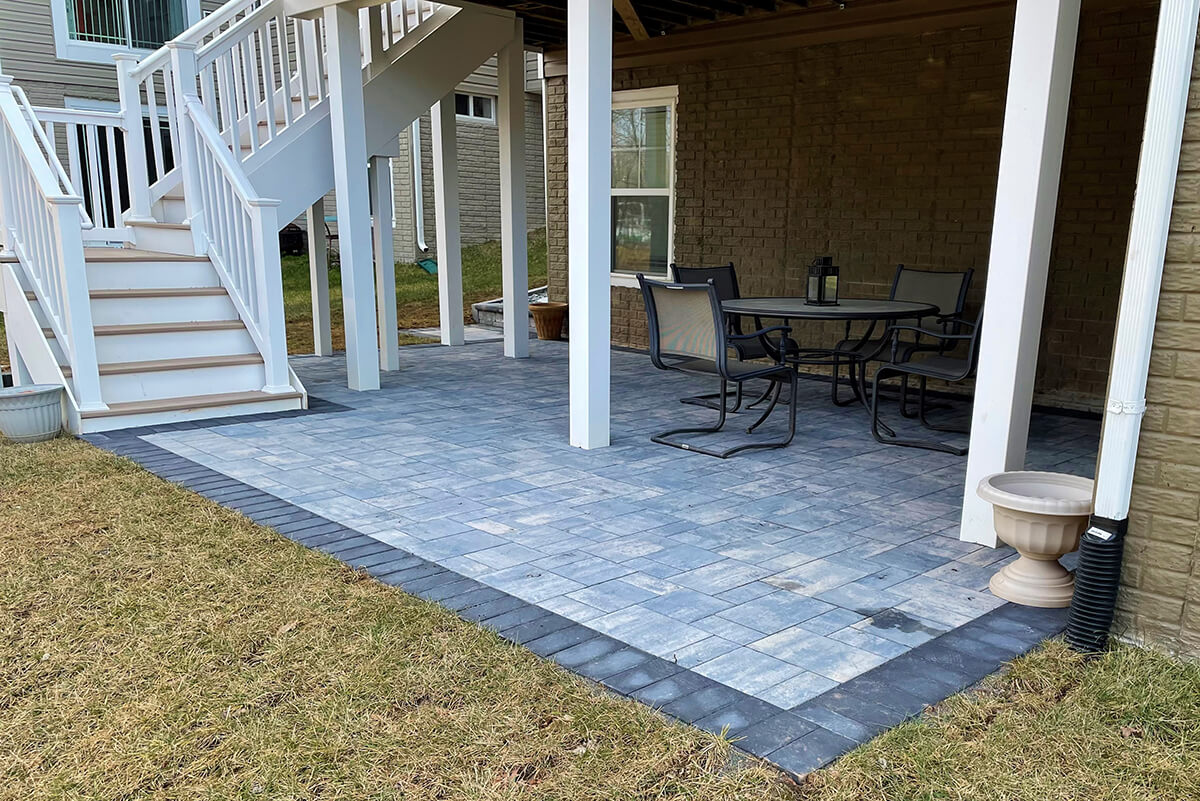 Glen Burnie UnderDeck Paver Patio Three Little Birds Hardscaping