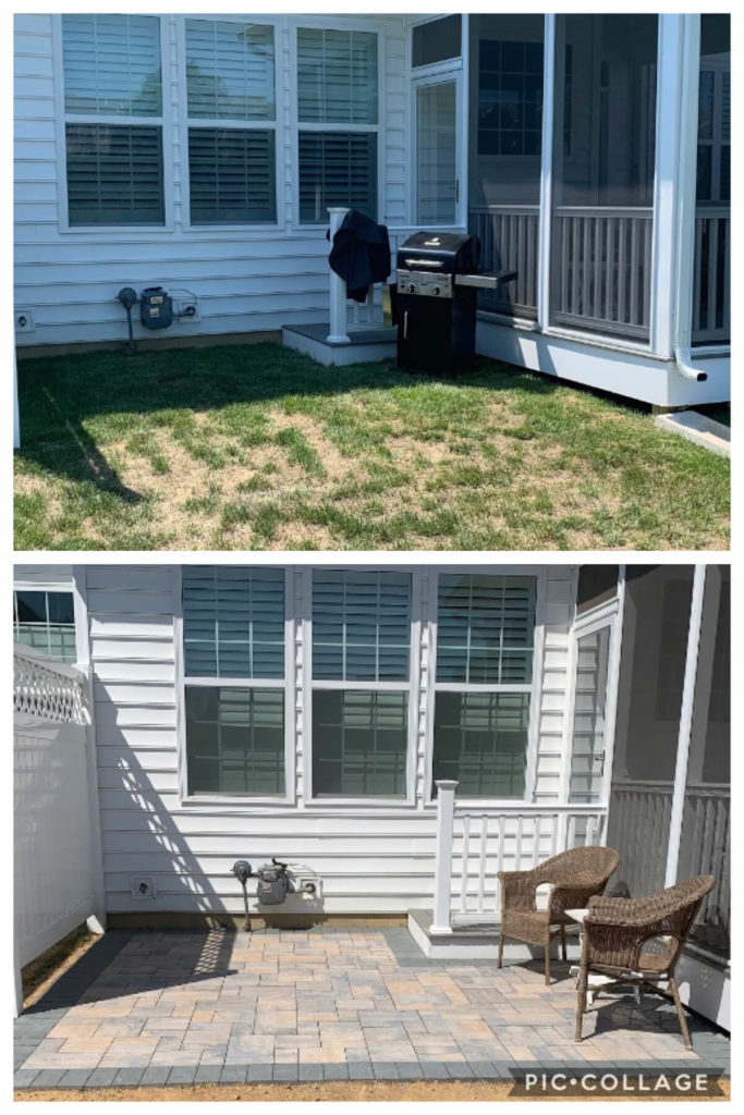 Stevensville Paver Patio Before and After