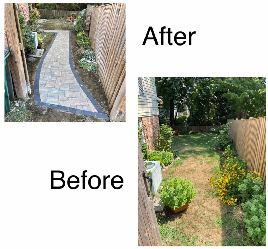 Annapolis Paver Sidewalk before and after