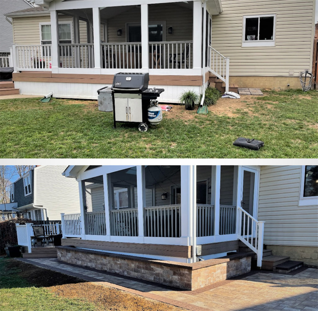 Paver Patio in Arnold Before and After