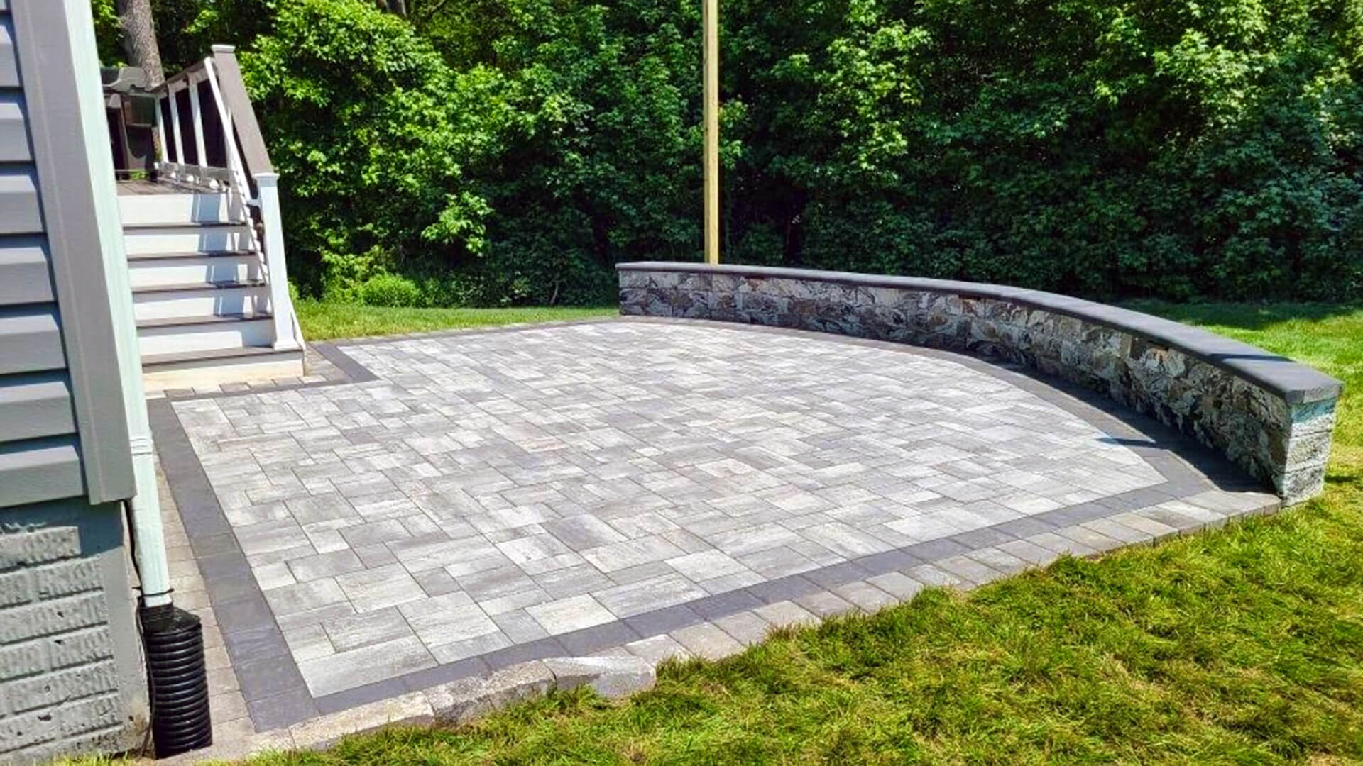 Backyard Paver Patio and Sitting Wall in Millersville, MD Three