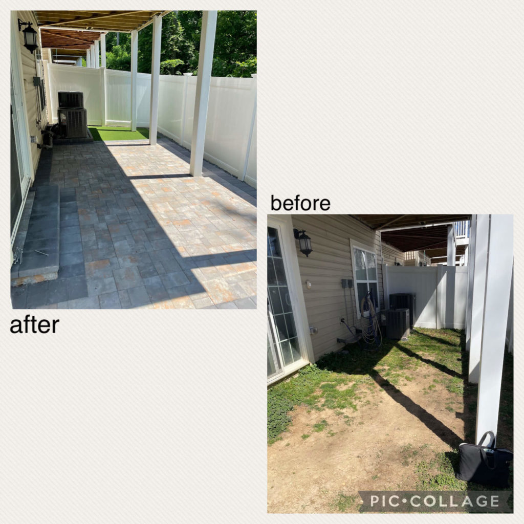 Gambrills Paver Patio Before After