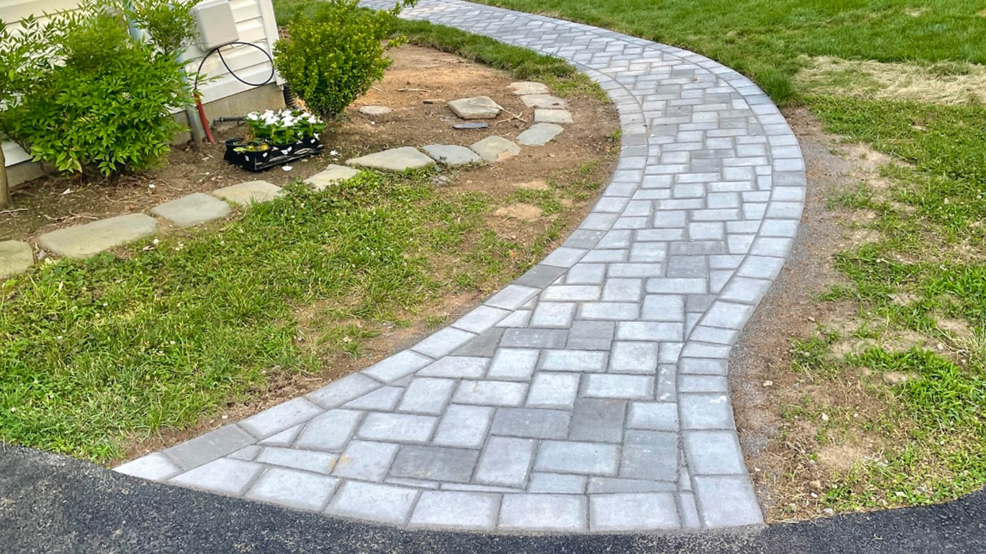 Queenstown Paver Sidewalk Three Little Birds Hardscaping & Lawn Care
