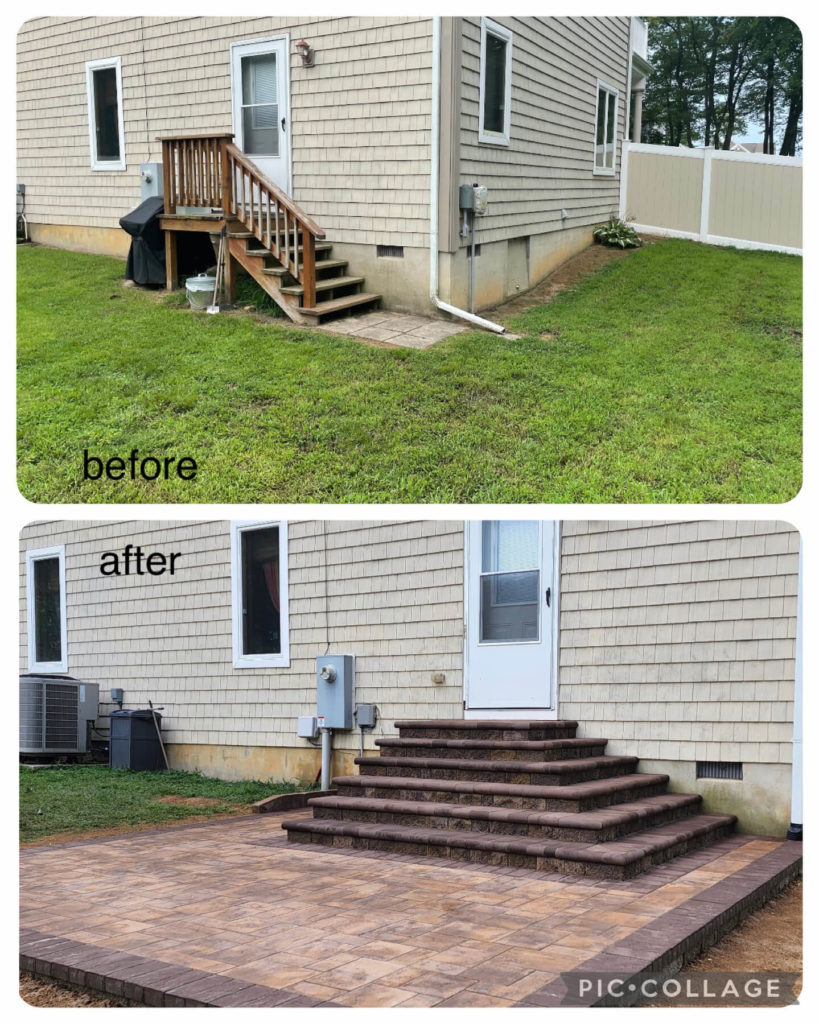 Before and After photo of Paver Patio in Chestertown MD