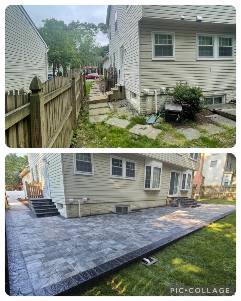 Crofton Paver Patio before and after