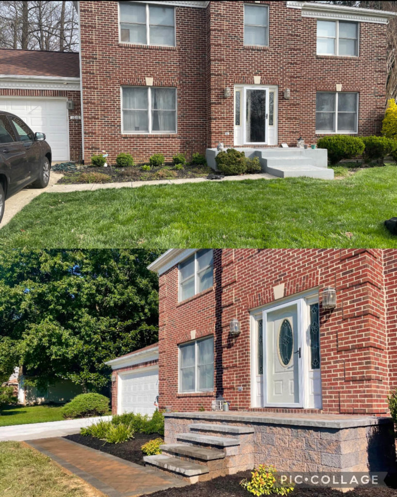 Odenton Porch Overlay and Sidewalk before and after