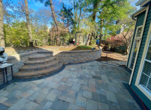Annapolis, Maryland Stone steps, patio and retaining wall